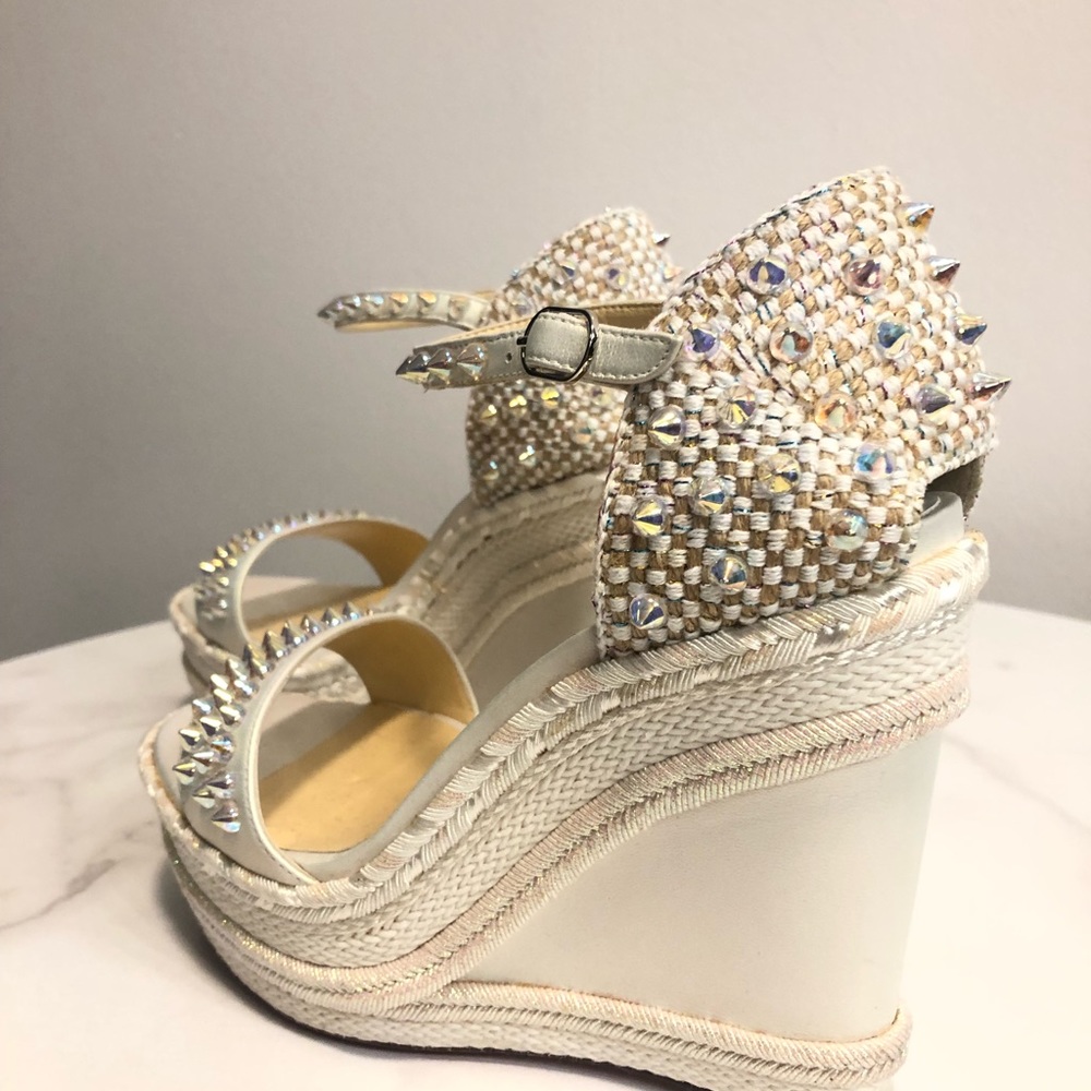 Christian Louboutin White Wedges - Picture 2 of 12